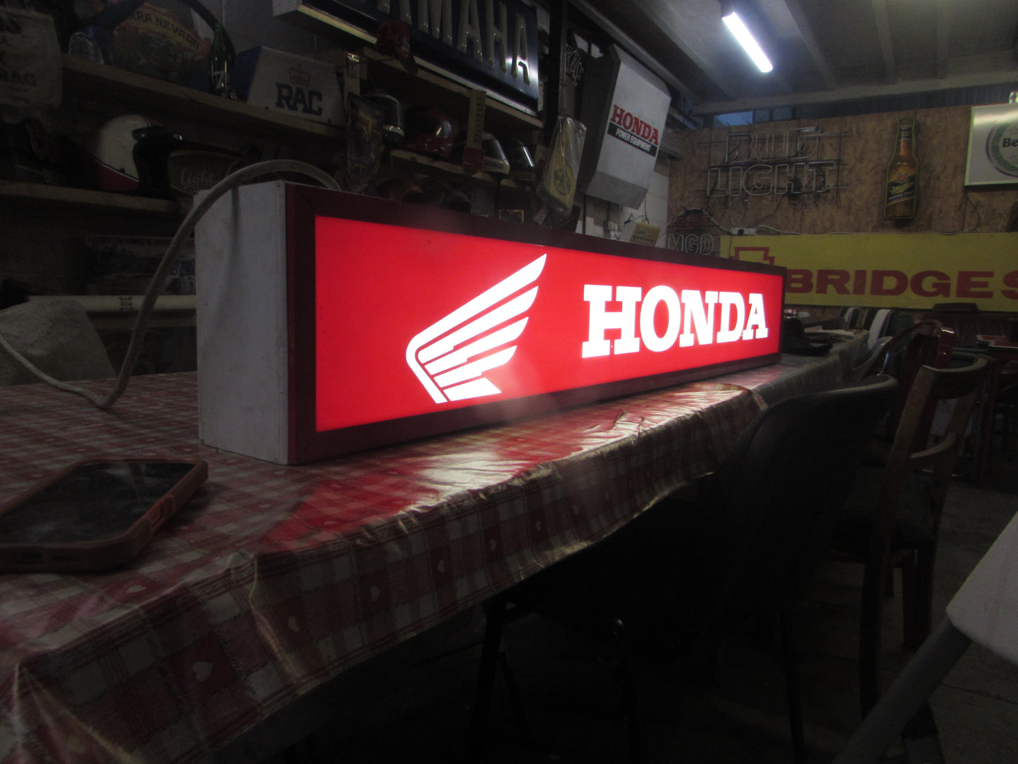 1980-1990 Large Vintage Honda illuminated light up sign