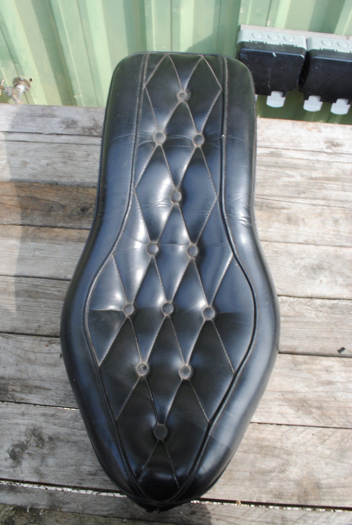 Vintage Authentic Quilted Leather motorcycle seat