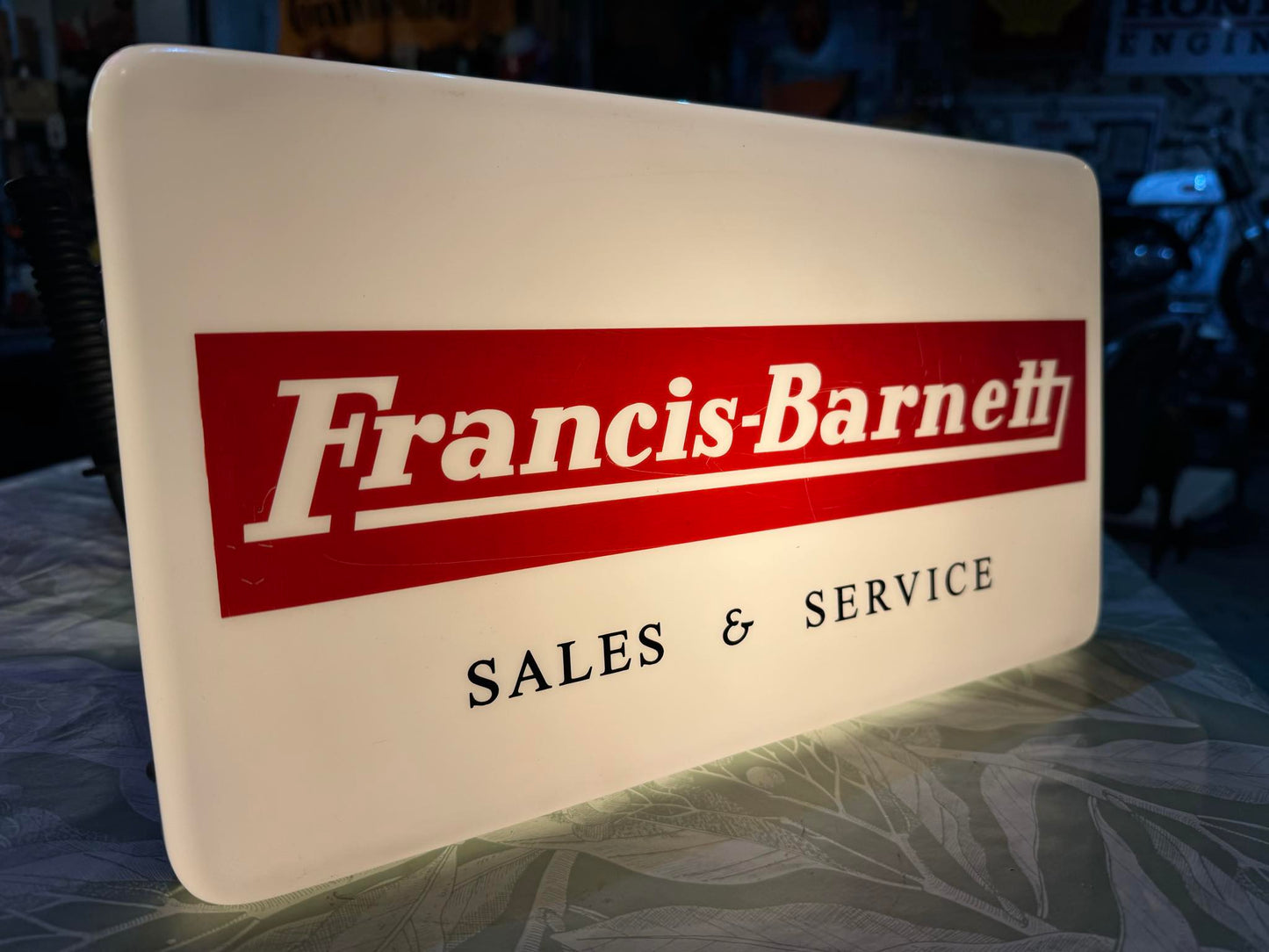 NOS FRANCIS BARNETT DEALER LIGHT UP SIGN