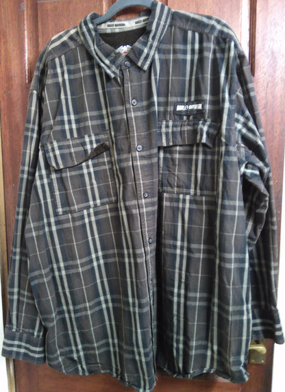 Official Harley Davidson grey tartan flannel shirt 3XL