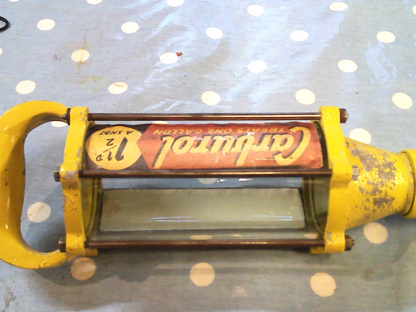 Vintage 1950's Carburol upper cylinder 2 stroke oil shot dispenser