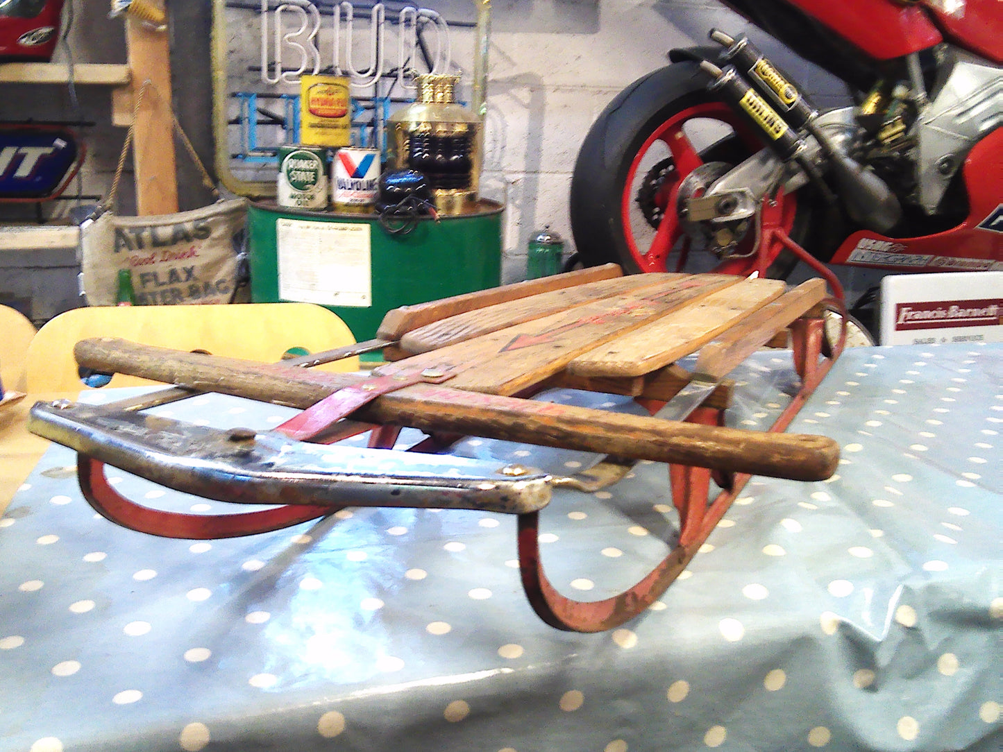 Vintage 1950's Flexible Flyer Steerable Snow Sled Model 47