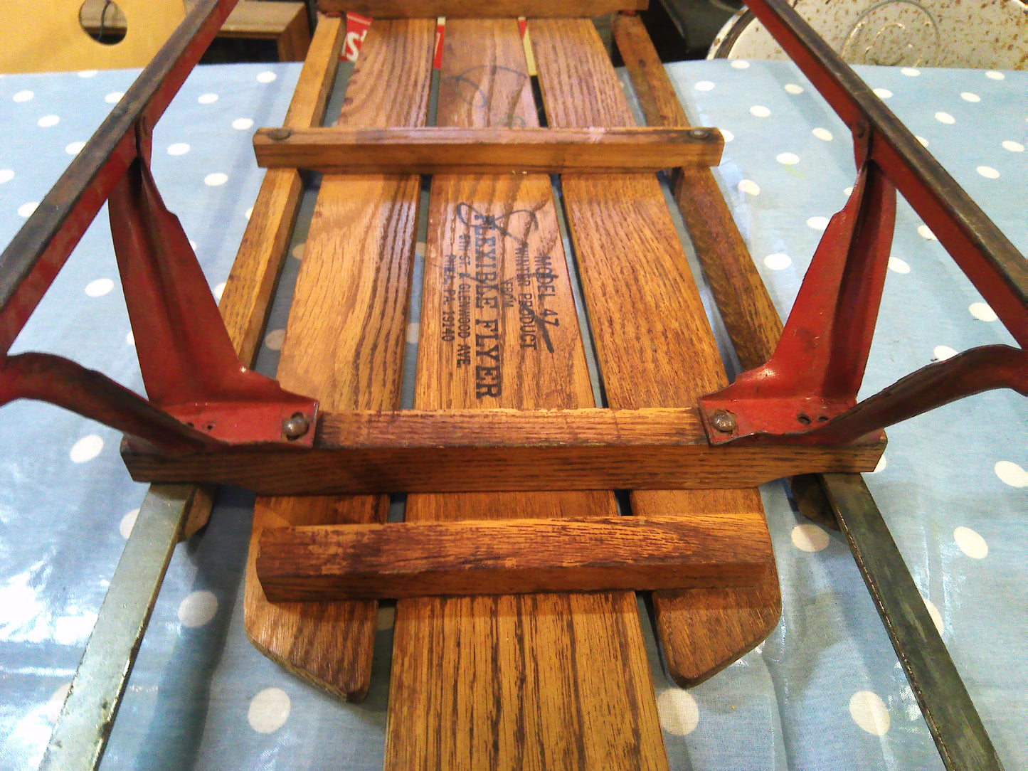 Vintage 1950's Flexible Flyer Steerable Snow Sled Model 47