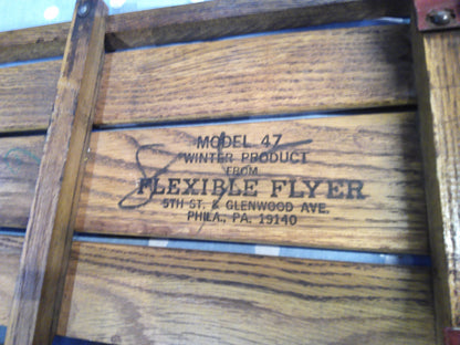 Vintage 1950's Flexible Flyer Steerable Snow Sled Model 47
