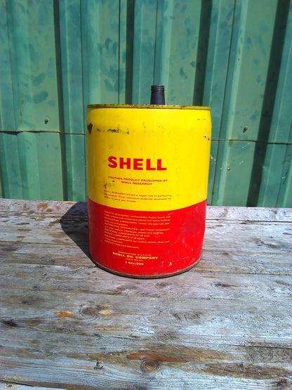 Vintage Shell metal oil canister