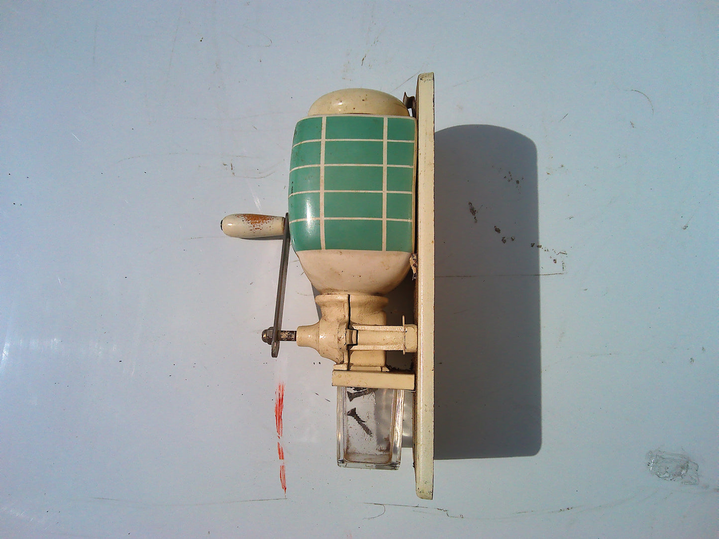 Vintage hand crank coffee grinder