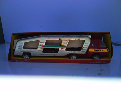 IN BOX vintage pressed metal Tonka car carrier