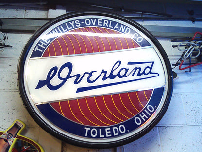 Overland willys jeep light up dealer sign