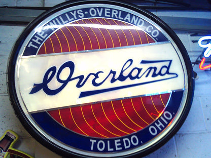 Overland willys jeep light up dealer sign