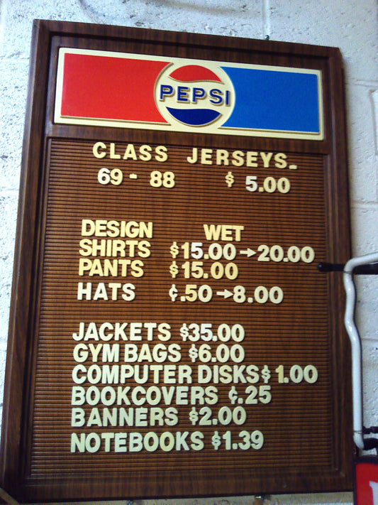 Vintage Pepsi price advertisement board
