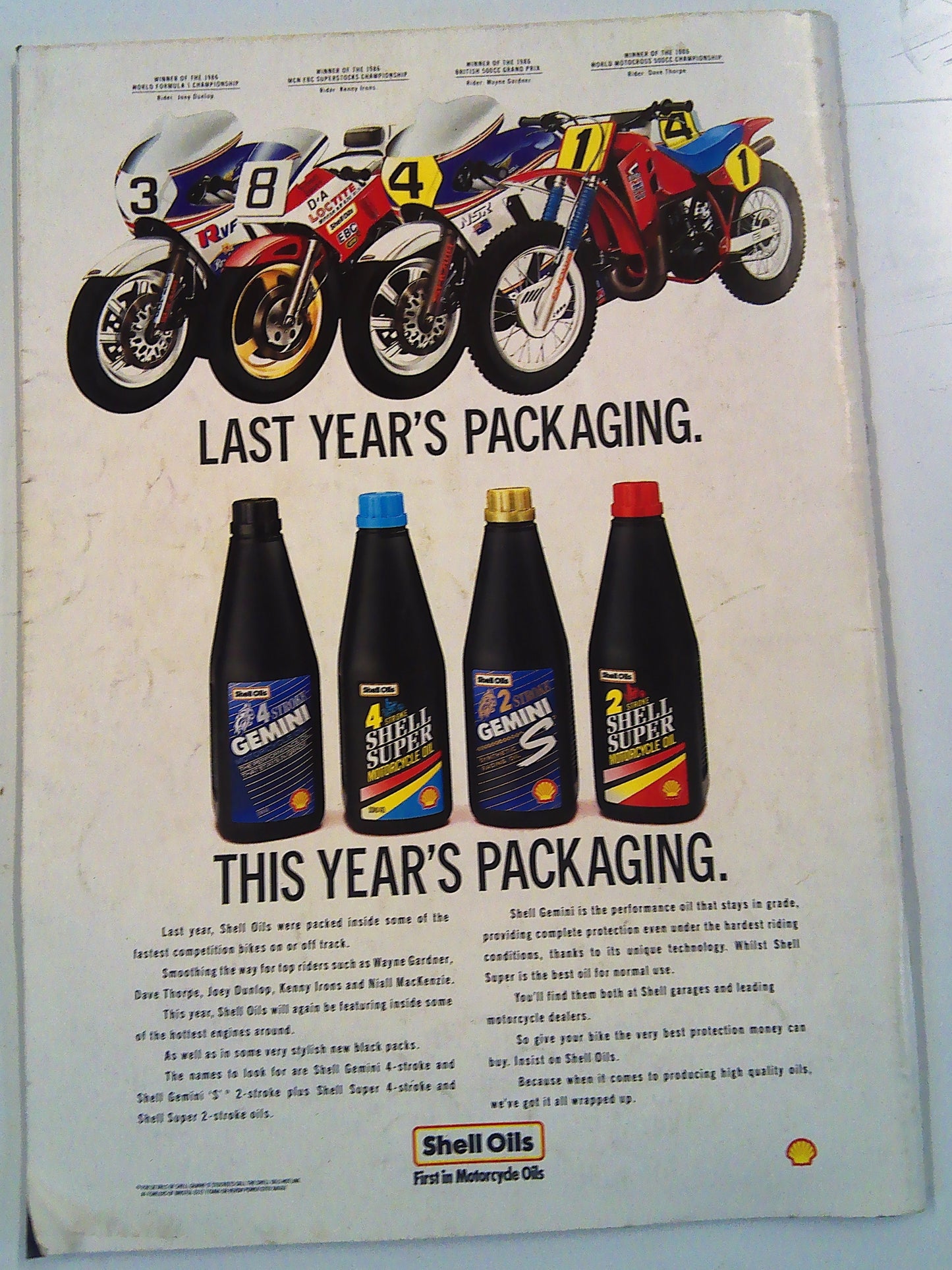Shell Oil 2nd August 1987 British Motorcycle GP programme/ magazine