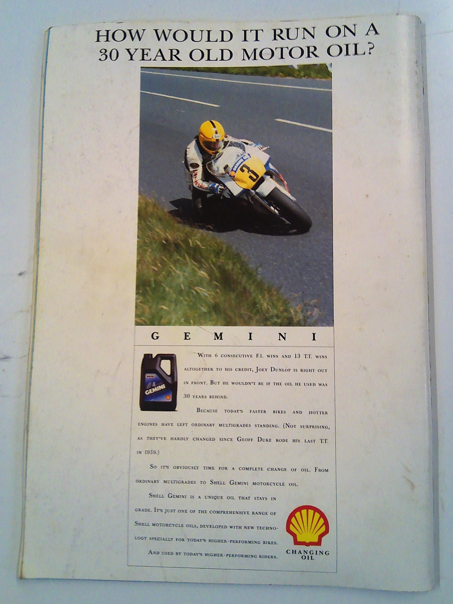 7th August 1988 Shell Oil British Motorcycle GP Magazine/ Programme