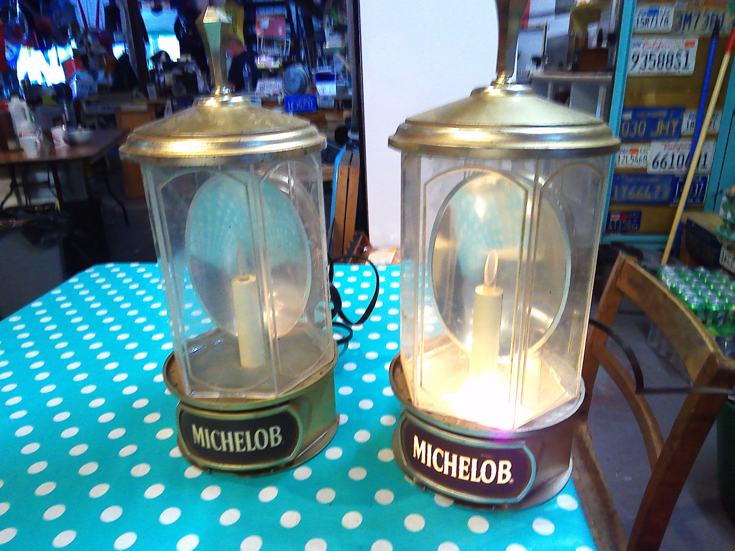 1980s Pair of Michelob vintage wall decor lights