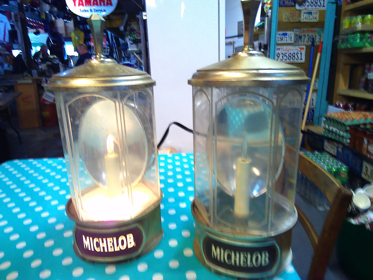 1980s Pair of Michelob vintage wall decor lights