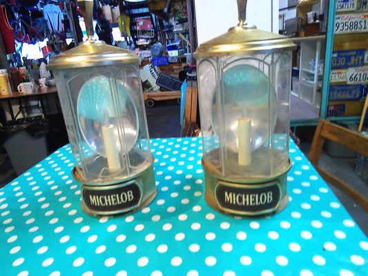 1980s Pair of Michelob vintage wall decor lights