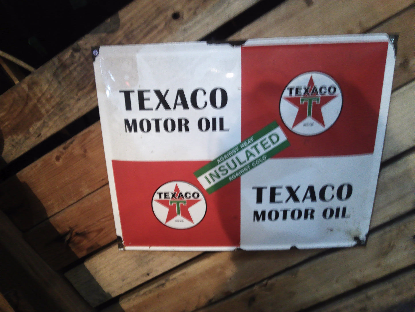 Texaco motor oil vintage enamel metal sign