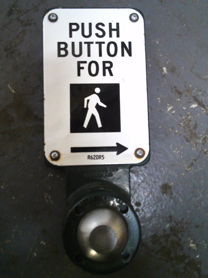 Vintage retired genuine crosswalk button