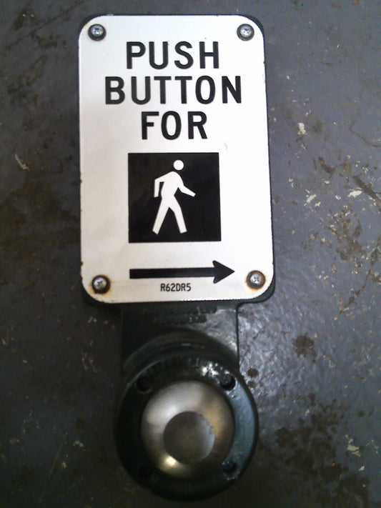 Vintage retired genuine crosswalk button
