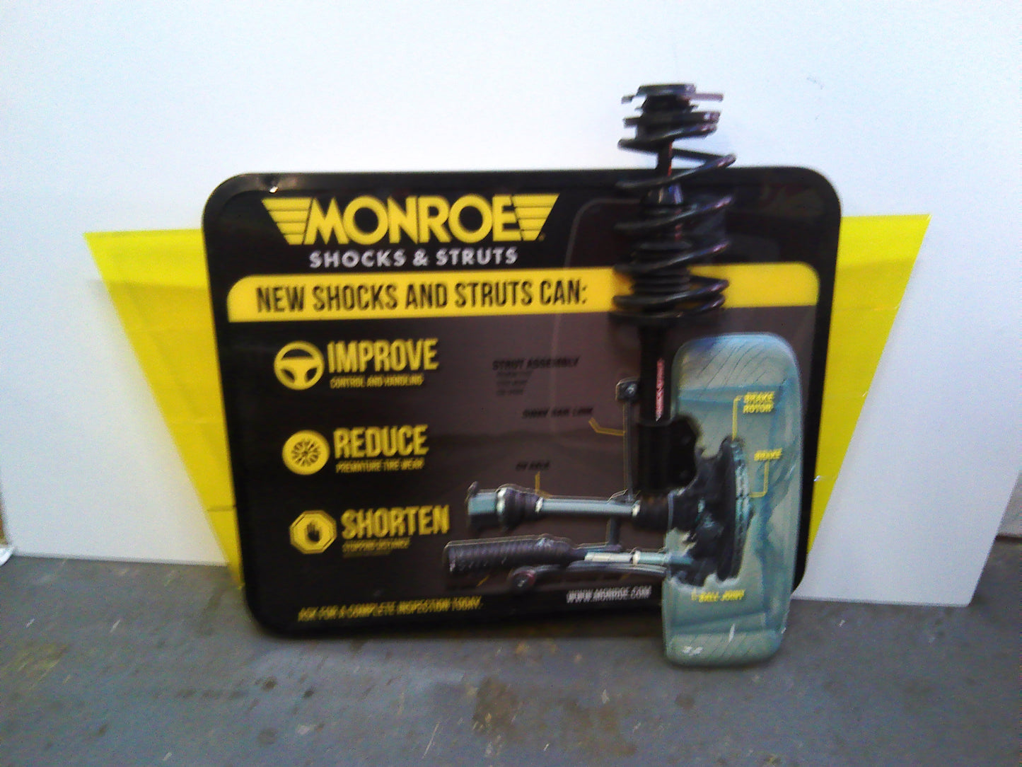 Monroe Shocks and Struts display board/sign