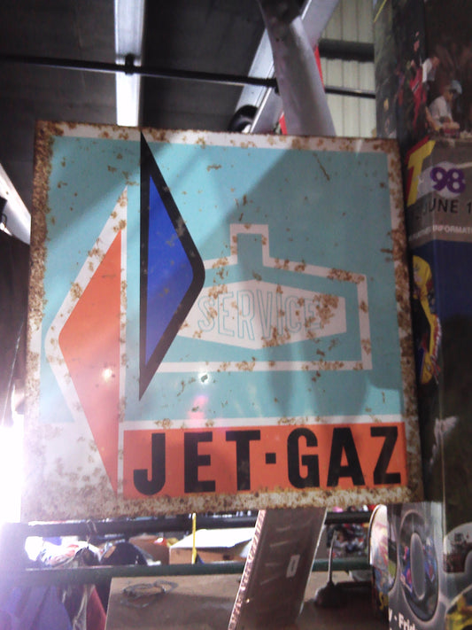 Vintage French Jet-Gaz metal sign