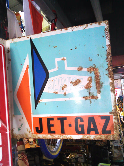 Vintage French Jet-Gaz metal sign