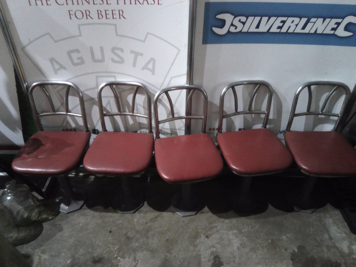 Set of 5 1940s/ Civil Rights Era vintage parlour style swivel stools