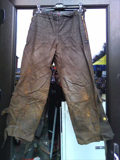 Genuine vintage leather Barbour International Suit Outdoor trousers Size 34
