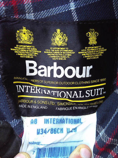 Genuine vintage leather Barbour International Suit Outdoor trousers Size 34