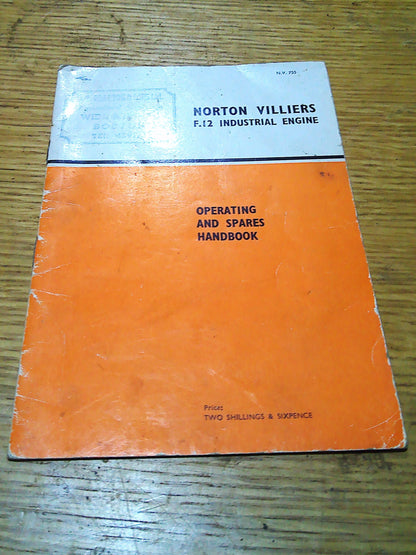 Norton Villiers F.12 Industrial Engine handbook