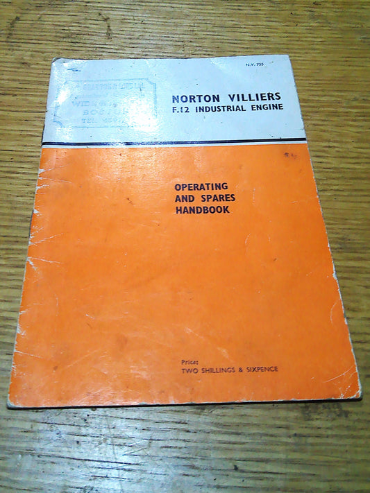 Norton Villiers F.12 Industrial Engine handbook