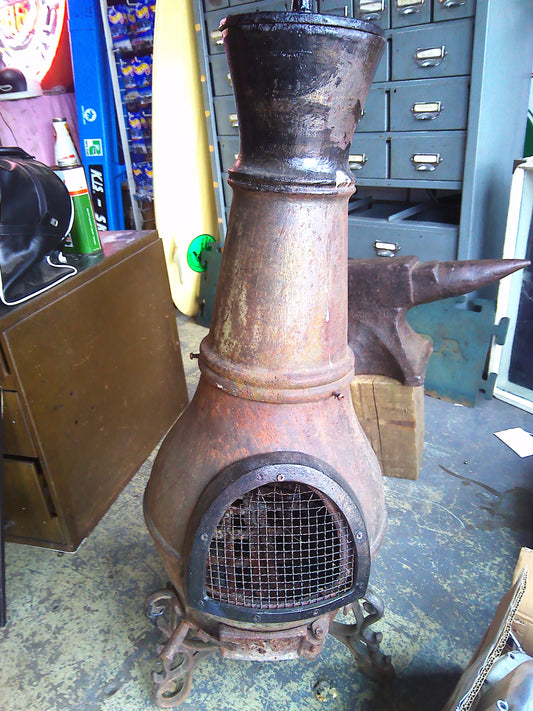 Vintage cast iron Chiminea