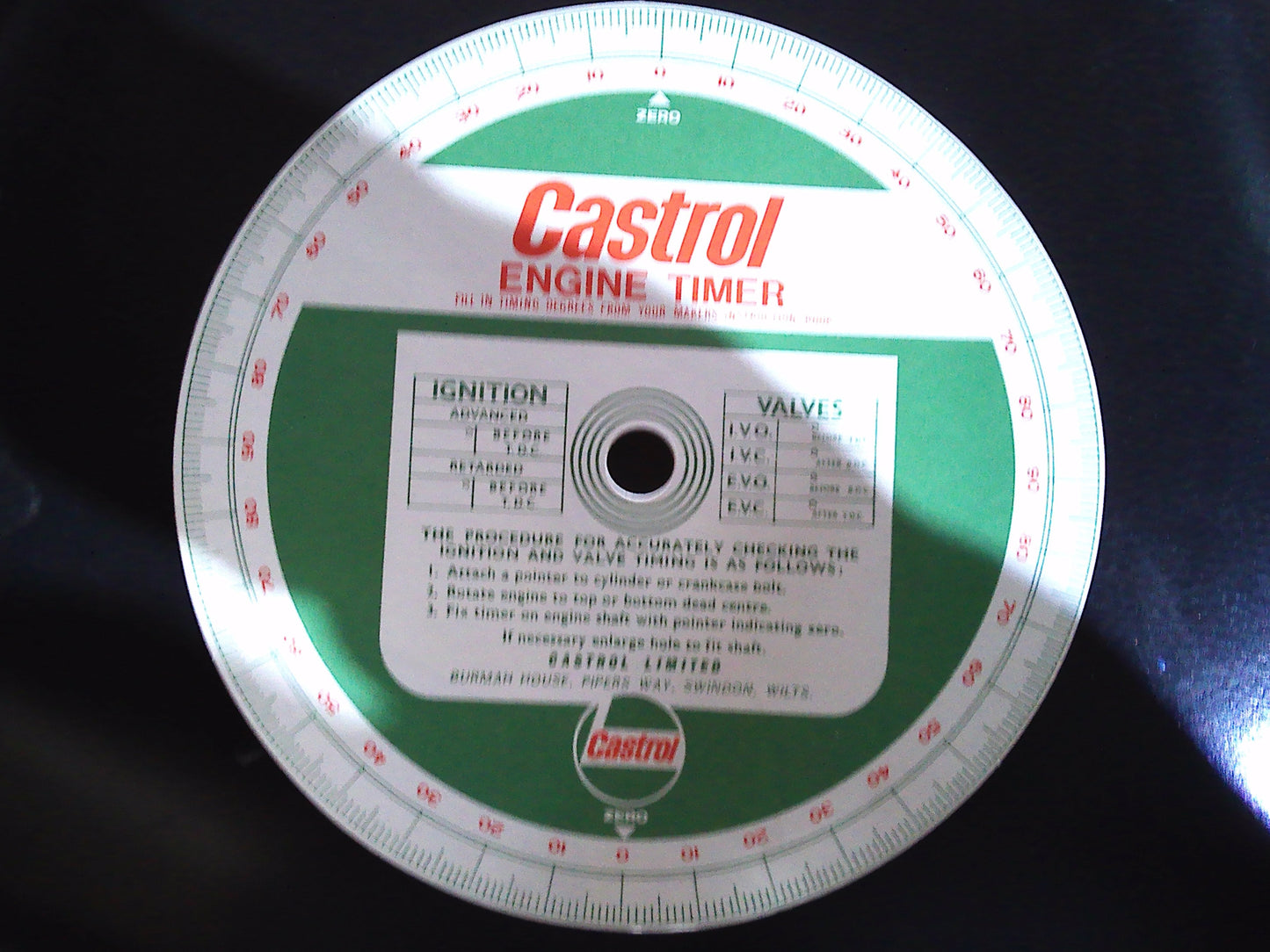Castrol vintage paper engine timer