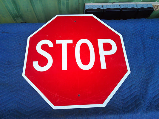 American Highway metal STOP sign