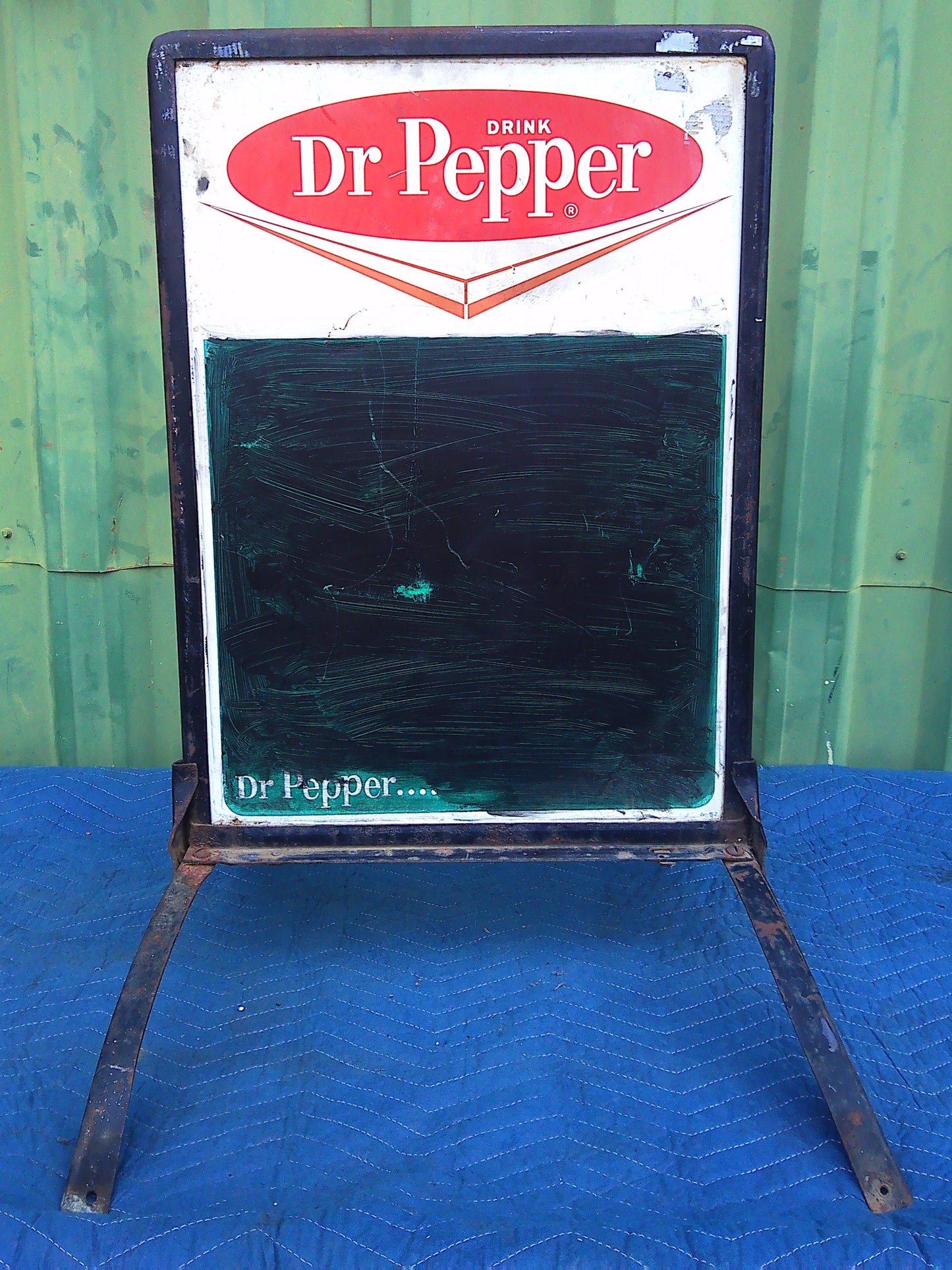 Vintage Dr. Pepper metal standing steel sign/board