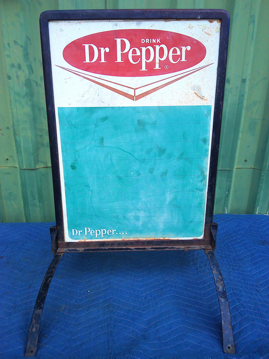Vintage Dr. Pepper metal standing steel sign/board