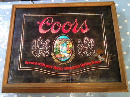 Vintage Coors light up mirror sign