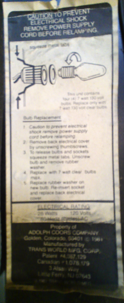 Vintage Coors light up mirror sign