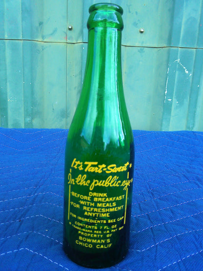 Individual assorted glass soda bottles