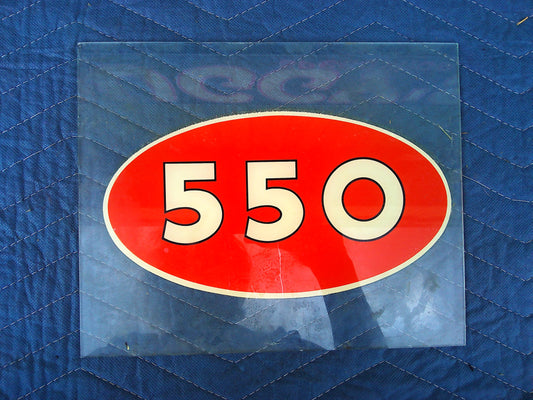 550 on glass pane