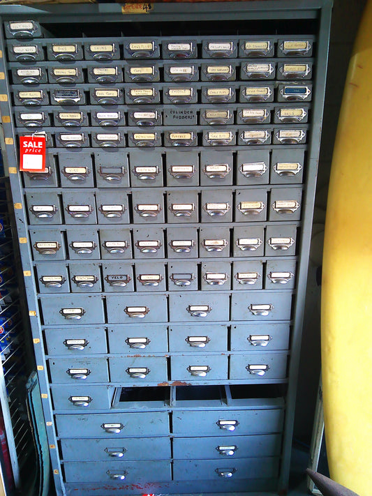 Vintage pigeon hole metal drawer cabinet
