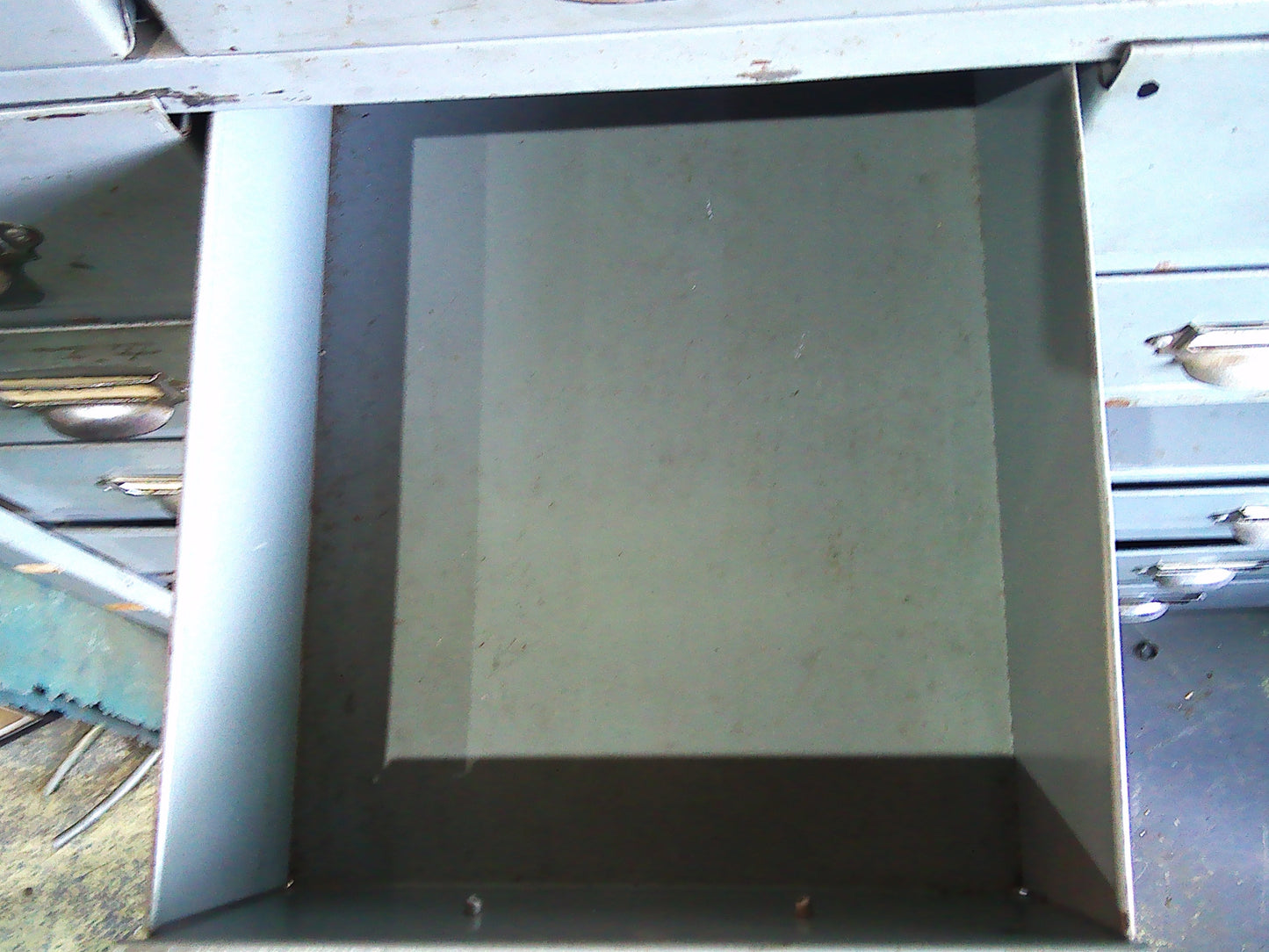 Vintage pigeon hole metal drawer cabinet