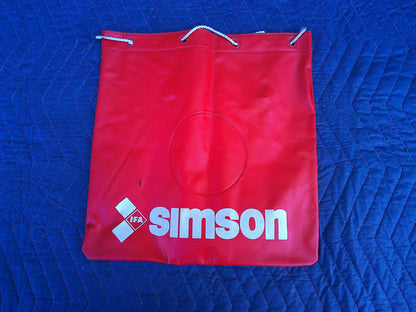 NOS Red Simson vinyl drawstring sack