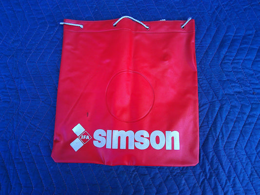 NOS Red Simson vinyl drawstring sack