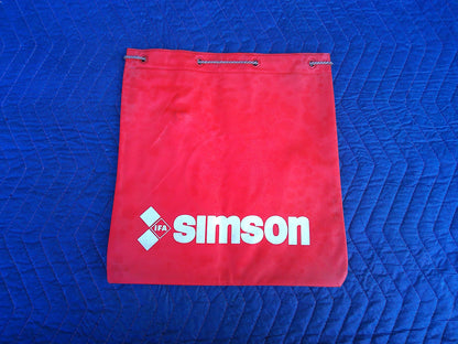 NOS Red Simson vinyl drawstring sack