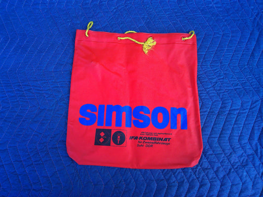NOS Red/blue Simson vinyl drawstring bag