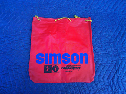 NOS Red/blue Simson vinyl drawstring bag