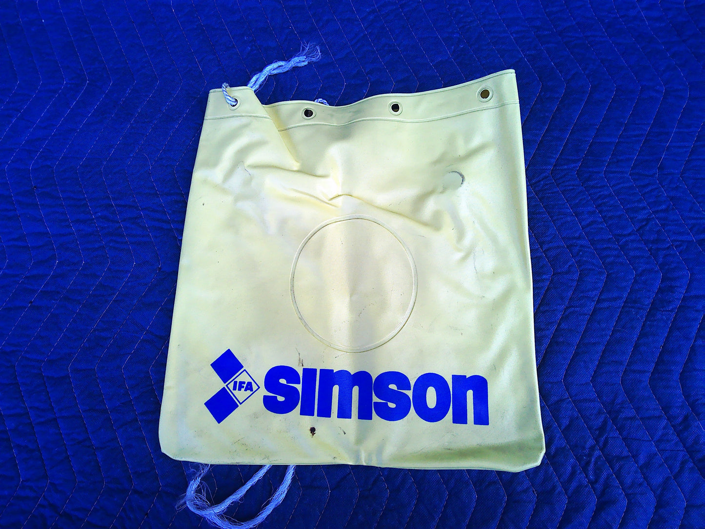 NOS Yellow Simson vinyl drawstring bag