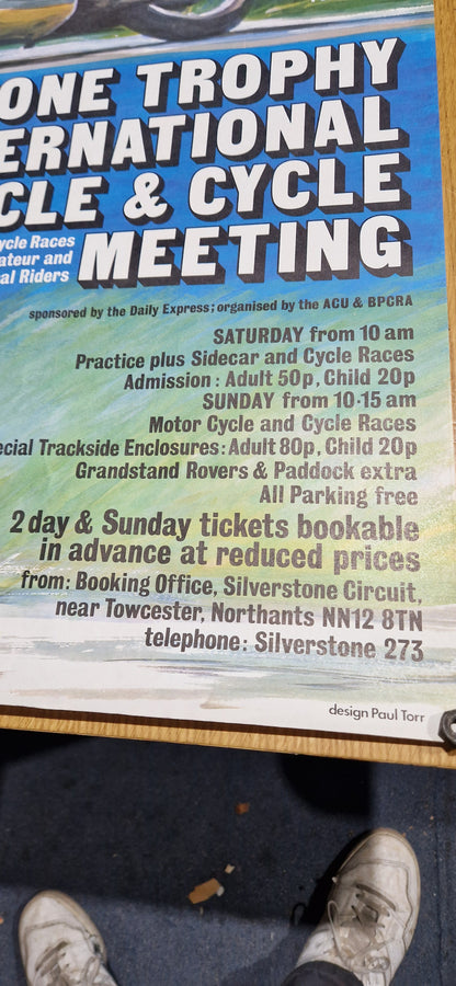 NOS 60'S - 70'S VINTAGE SILVERSTONE WEEKEND MTORCYCLE CYCLE RACES POSTER