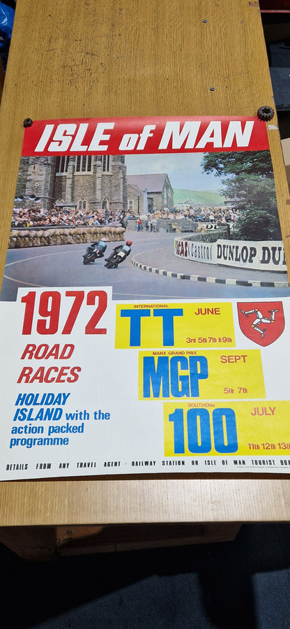 NOS 1972 ISLE OF MAN TT ROAD RACES POSTER