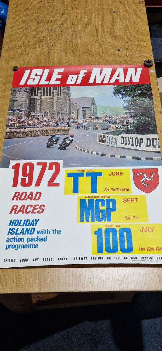 NOS 1972 ISLE OF MAN TT ROAD RACES POSTER